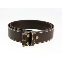 Full grain stitching snap on leather strap